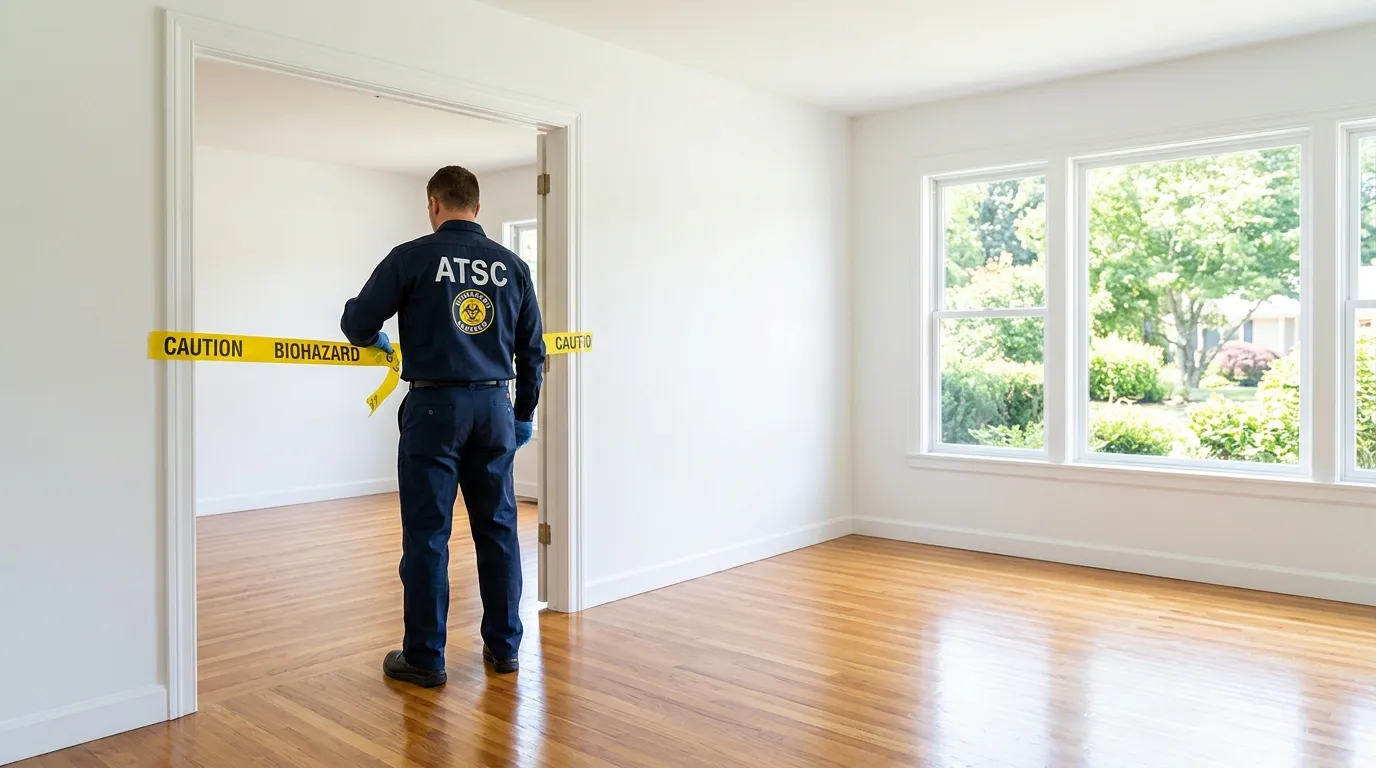 Certified biohazard cleanup crew performing Decomposition Cleanup in Universal City